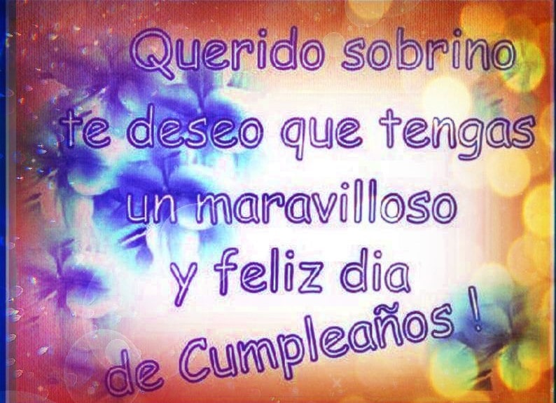 Feliz cumpleaños a un sobrino